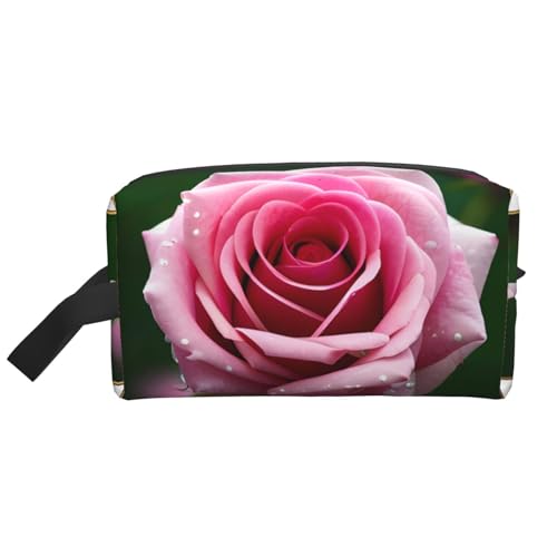 MDATT Dew Rose Kosmetiktasche für Damen, kleine Make-up-Tasche für Geldbörse, Make-up-Tasche, Reise-Make-up-Tasche mit Reißverschluss, Dew Rose 2, Einheitsgröße von MDATT