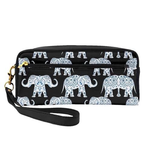 Elephant Kosmetiktasche für Damen, mit zwei Taschen, für den täglichen Gebrauch, Beauty-Essentials, Schwarz , Einheitsgröße, Kosmetiktasche von MDATT