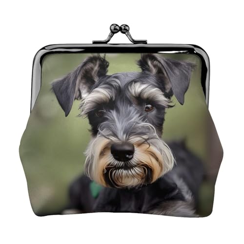 Entzückende Schnauzer kleine Make-up-Tasche für Geldbörse, tragbare Mini-Kosmetiktaschen, für Fitnessstudio und den täglichen Gebrauch, Schwarz , Einheitsgröße, Münztasche von MDATT