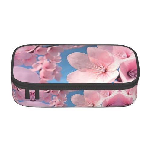 Farbenfrohes Federmäppchen mit Reißverschluss-Tasche, Organizer für Büro, Reisen, mit rosa Marmor-Texturdruck, Rosa Kirschblüten, Einheitsgröße, Taschen-Organizer von MDATT