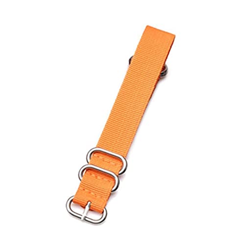 Fashion Watch Strap Compatible With Männer 8 Farben Premium Nylon Nato. Watch Edelstahlschnalle Leinwandriemen 20mm, 22mm, 24mm (Color : Orange, Size : 20mm) von MDATT
