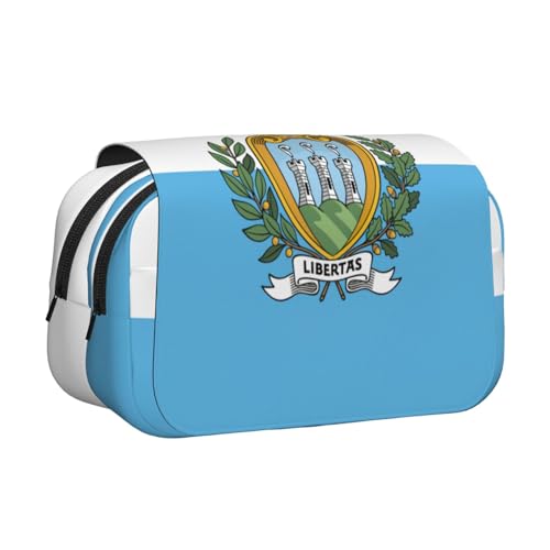 Federmäppchen mit Flagge von San Marino, bedruckt, für Erwachsene, langlebige Stift-Tragetasche, Schwarz , Einheitsgröße, Taschen-Organizer von MDATT