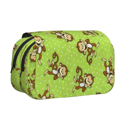 Federmäppchen mit grünem Affen-Motiv, für Erwachsene, langlebige Stifte-Tragetasche, Schwarz , Einheitsgröße, Taschen-Organizer von MDATT