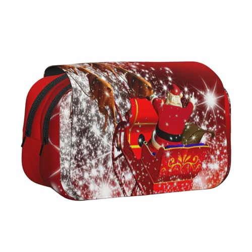 Federmäppchen mit weihnachtlichem magischem Druck für Erwachsene, langlebige Stift-Tragetasche, Schwarz , Einheitsgröße, Taschen-Organizer von MDATT