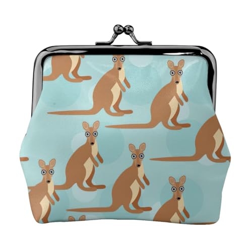 Funny for Kangaroo Zoo Printing Small Coin Purse, Lightweight Travel Wallet for Sightseeing Tours and Shopping Sprees, Schwarz , Einheitsgröße, Münztasche von MDATT