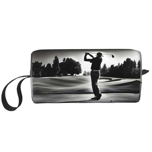 Golf-Aufbewahrungstasche, kleine Make-up-Tasche für Geldbörse, Reise-Make-up-Tasche, Mini-Kosmetiktasche für Herren, Schwarz und Weiß, Schwarz-Weiß-Golf, Einheitsgröße von MDATT