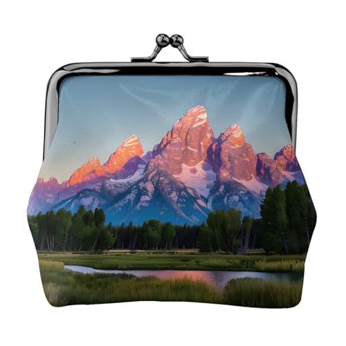 Grand Teton National Park Kleine Make-up-Tasche für Geldbörse, tragbare Mini-Kosmetiktaschen, für Fitnessstudio und den täglichen Gebrauch, Schwarz , Einheitsgröße, Münztasche von MDATT