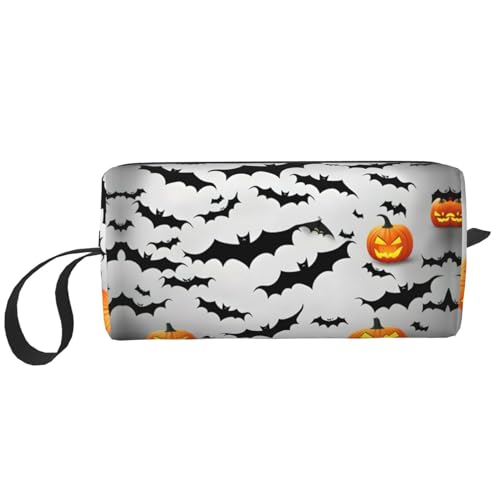 Halloween Aufbewahrungstasche für fliegende Fledermäuse, kleine Make-up-Tasche für Geldbörse, Reise-Make-up-Tasche, Mini-Kosmetiktasche für Herren, Fliegende Fledermäuse für Halloween, Einheitsgröße von MDATT