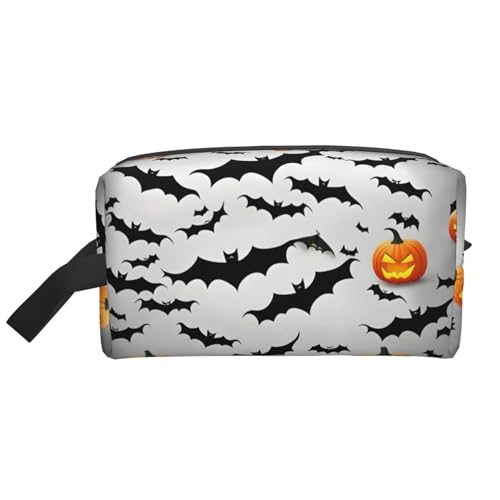 Halloween Aufbewahrungstasche für fliegende Fledermäuse, kleine Make-up-Tasche für Geldbörse, Reise-Make-up-Tasche, Mini-Kosmetiktasche für Herren, Fliegende Fledermäuse für Halloween, Einheitsgröße von MDATT