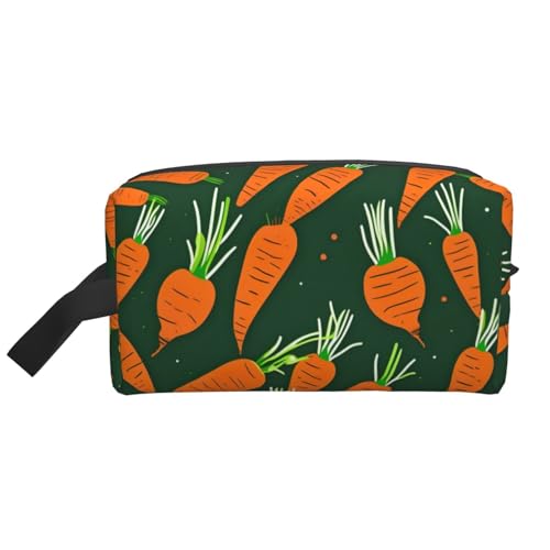 Happy Carrot Kosmetiktasche für Damen, kleine Make-up-Tasche für Geldbörse, Make-up-Tasche, Reise-Make-up-Tasche mit Reißverschluss, Happy Carrot, Einheitsgröße von MDATT