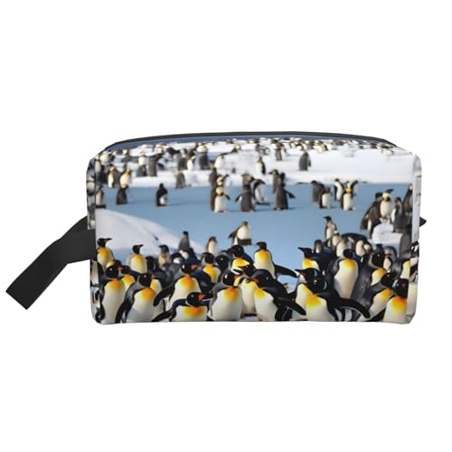 Happy Penguin Aufbewahrungstasche, kleine Make-up-Tasche für Geldbörse, Reise-Make-up-Tasche, Mini-Kosmetiktasche für Herren, Happy Pinguin, Einheitsgröße von MDATT