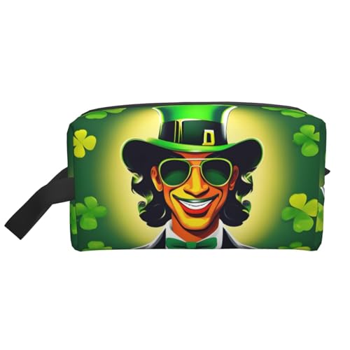 Happy St. Patrick's Day Kosmetiktasche für Damen, kleine Make-up-Tasche für Geldbörse, Make-up-Tasche, Reise-Make-up-Tasche mit Reißverschluss, Happy St Patrick's Day, Einheitsgröße von MDATT