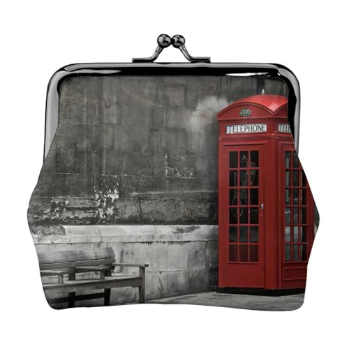 Kleine Geldbörse für Telefonzelle in Londoner Straßen, leichte Reisebrieftasche für Sightseeing-Touren und Einkaufstouren, Schwarz , Einheitsgröße, Münztasche von MDATT