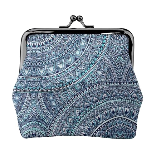 Kleine Geldbörse im Retro-Stil mit blauen Blumen, leichte Reisebrieftasche für Sightseeing-Touren und Einkaufsbummel, Schwarz , Einheitsgröße, Münztasche von MDATT