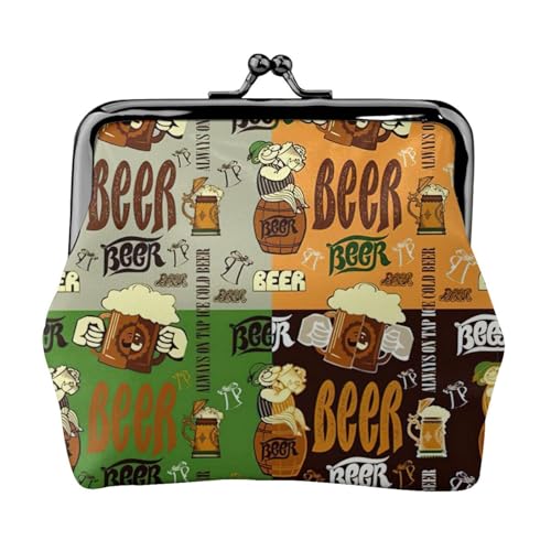 Kleine Geldbörse mit Bierdruck, leichte Reisebrieftasche für Sightseeing-Touren und Einkaufsbummel, Schwarz , Einheitsgröße, Münztasche von MDATT