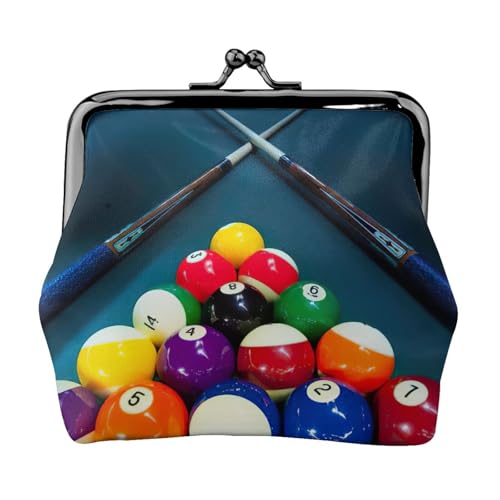 Kleine Geldbörse mit Billarddruck, leichte Reisebrieftasche für Sightseeing-Touren und Einkaufsbummel, Schwarz , Einheitsgröße, Münztasche von MDATT