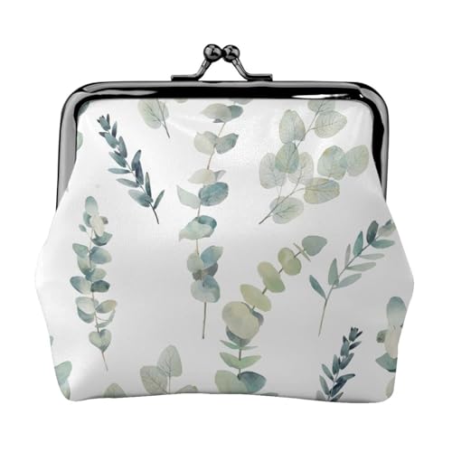 Kleine Geldbörse mit Eukalyptusblättern, leichte Reisebrieftasche für Sightseeing-Touren und Einkaufsbummel, Schwarz , Einheitsgröße, Münztasche von MDATT