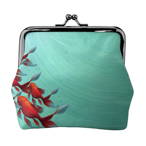 Kleine Geldbörse mit Fisch-Aquarium-Druck, leichte Reisebrieftasche für Sightseeing-Touren und Einkaufsbummel, Schwarz , Einheitsgröße, Münztasche von MDATT