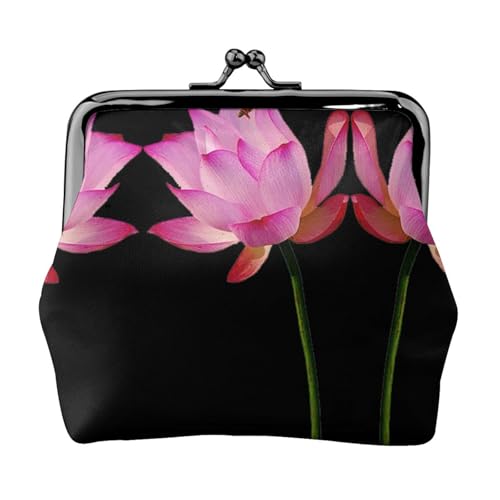 Kleine Geldbörse mit Lotusdruck, leichte Reisebrieftasche für Sightseeing-Touren und Einkaufsbummel, Schwarz , Einheitsgröße, Münztasche von MDATT