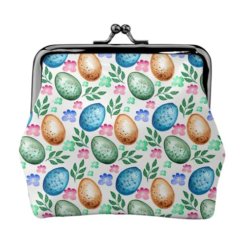 Kleine Geldbörse mit Ostereier-Druck, leichte Reisebrieftasche für Sightseeing-Touren und Einkaufstouren, Schwarz , Einheitsgröße, Münztasche von MDATT