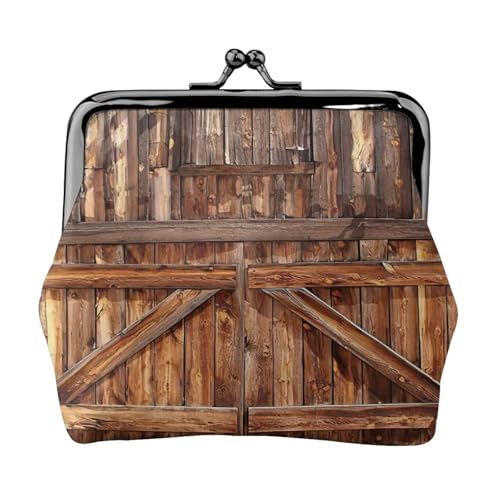 Kleine Geldbörse mit Scheunentürdruck, leichte Reisebrieftasche für Sightseeing-Touren und Einkaufsbummel, Schwarz , Einheitsgröße, Münztasche von MDATT