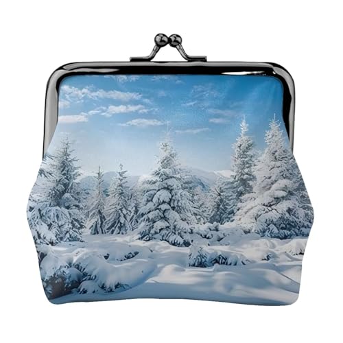 Kleine Geldbörse mit Schneebedeckten Winterbäumen, leichte Reisebrieftasche für Sightseeing-Touren und Einkaufsbummel, Schwarz , Einheitsgröße, Münztasche von MDATT