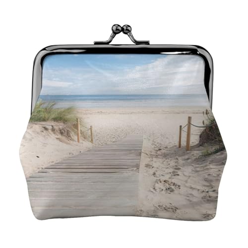 Kleine Geldbörse mit Strandlandschaft, leichte Reisebrieftasche für Sightseeing-Touren und Einkaufsbummel, Schwarz , Einheitsgröße, Münztasche von MDATT