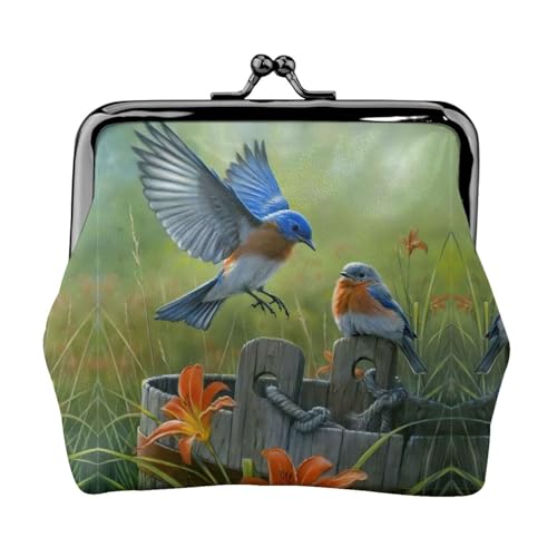 Kleine Geldbörse mit Vogelmotiv, leichte Reisebrieftasche für Sightseeing-Touren und Einkaufstouren, Schwarz , Einheitsgröße, Münztasche von MDATT