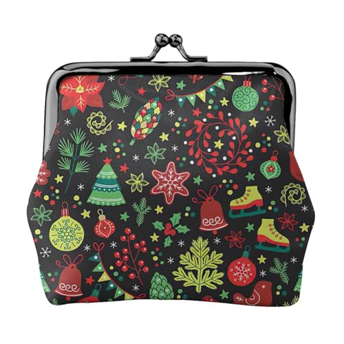 Kleine Geldbörse mit Weihnachtsbaumdruck, leichte Reisebrieftasche für Sightseeing-Touren und Einkaufsbummel, Schwarz , Einheitsgröße, Münztasche von MDATT