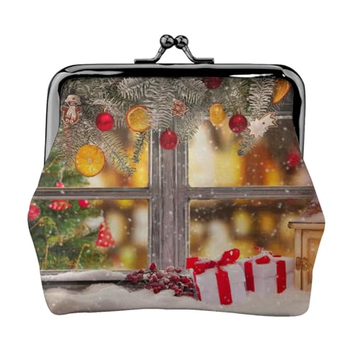 Kleine Geldbörse mit Weihnachtsbild-Druck, leichte Reisebrieftasche für Sightseeing-Touren und Einkaufsbummel, Schwarz , Einheitsgröße, Münztasche von MDATT