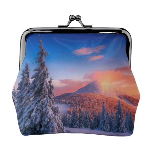 Kleine Geldbörse mit Winterwunderlands-Druck, leichte Reisebrieftasche für Sightseeing-Touren und Einkaufsbummel, Schwarz , Einheitsgröße, Münztasche von MDATT