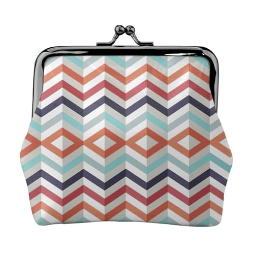Kleine Geldbörse mit Zickzack-Linien-Druck, leichte Reisebrieftasche für Sightseeing-Touren und Einkaufsbummel, Schwarz , Einheitsgröße, Münztasche von MDATT