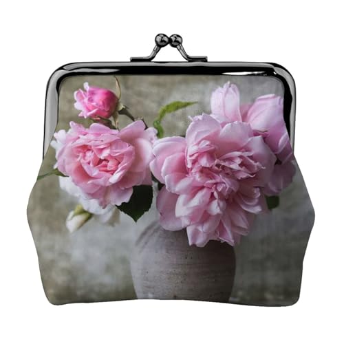 Kleine Geldbörse mit hübschem Rosen-Druck, leichte Reisebrieftasche für Sightseeing-Touren und Einkaufstouren, Schwarz , Einheitsgröße, Münztasche von MDATT