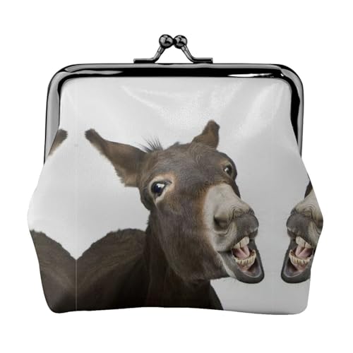 Kleine Geldbörse mit lustigem Esel-Druck, leichte Reisebrieftasche für Sightseeing-Touren und Einkaufsbummel, Schwarz , Einheitsgröße, Münztasche von MDATT