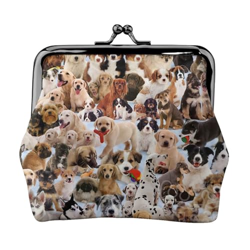 Kleine Geldbörse mit niedlichem Hundemotiv, leichte Reisebrieftasche für Sightseeing-Touren und Einkaufstouren, Schwarz , Einheitsgröße, Münztasche von MDATT