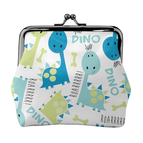 Kleine Geldbörse mit süßem Dinosaurier-Druck, leichte Reisebrieftasche für Sightseeing-Touren und Einkaufsbummel, Schwarz , Einheitsgröße, Münztasche von MDATT