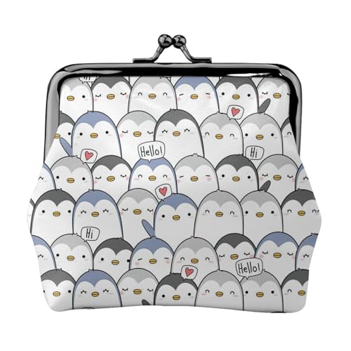 Kleine Geldbörse mit süßem Pinguin-Druck, leichte Reisebrieftasche für Sightseeing-Touren und Einkaufsbummel, Schwarz , Einheitsgröße, Münztasche von MDATT