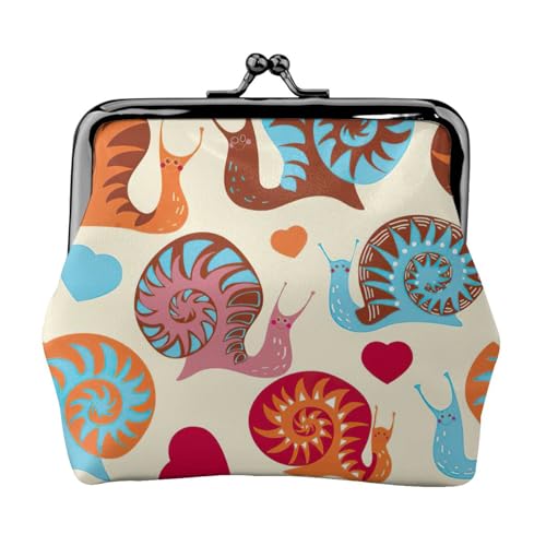Kleine Geldbörse mit süßem Schnecken-Druck, leichte Reisebrieftasche für Sightseeing-Touren und Einkaufsbummel, Schwarz , Einheitsgröße, Münztasche von MDATT