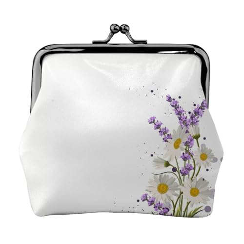 Kleine Make-up-Tasche für Geldbörse, tragbare Mini-Kosmetiktasche, für Fitnessstudio und den täglichen Gebrauch, Lavendelblüte, 1 Stück, Schwarz , Einheitsgröße, Münztasche von MDATT