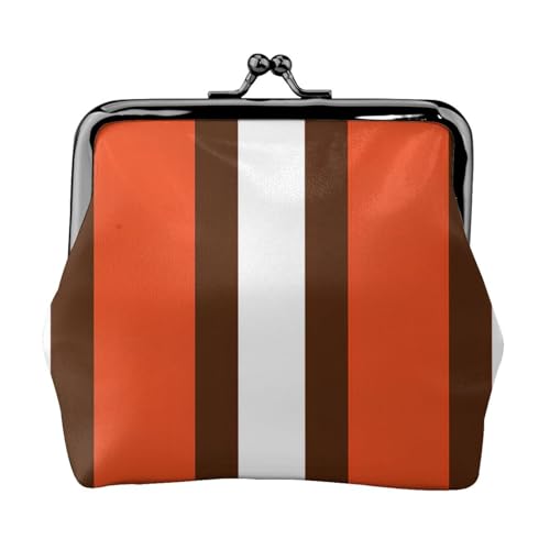 Kleine Make-up-Tasche für Geldbörse, tragbare Mini-Kosmetiktasche, für Fitnessstudio und den täglichen Gebrauch, Orange und Weiß gestreift, Schwarz , Einheitsgröße, Münztasche von MDATT