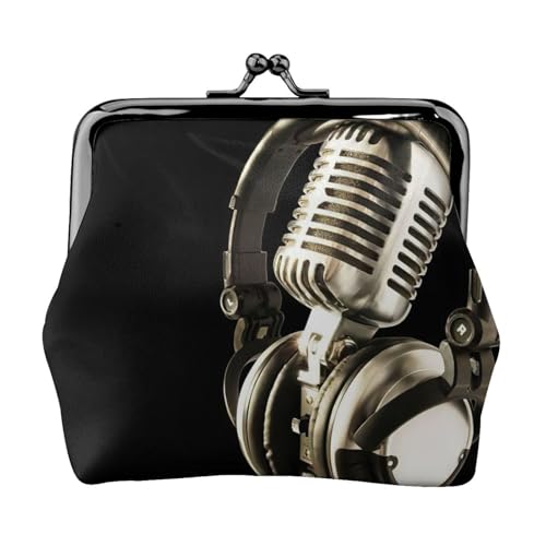 Kleine Make-up-Tasche für Mikrofon und Headset, für Geldbörse, tragbare Mini-Kosmetiktaschen, für Fitnessstudio und den täglichen Gebrauch, Schwarz , Einheitsgröße, Münztasche von MDATT