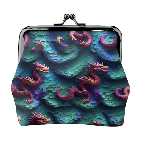 Kleine Make-up-Tasche mit 3D-Drachen-Schuppen-Muster, kleine Make-up-Tasche für Geldbörse, tragbare Mini-Kosmetiktaschen, für Fitnessstudio und den täglichen Gebrauch, Schwarz , Einheitsgröße, von MDATT