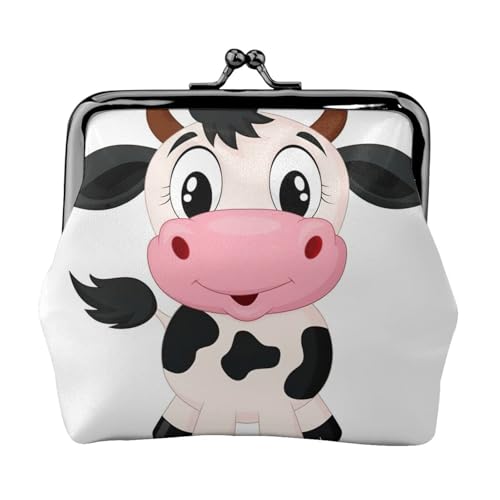 Kleine Make-up-Tasche mit Cartoon-Milchkuh für Geldbörse, tragbare Mini-Kosmetiktaschen, für Fitnessstudio und den täglichen Gebrauch, Schwarz , Einheitsgröße, Münztasche von MDATT