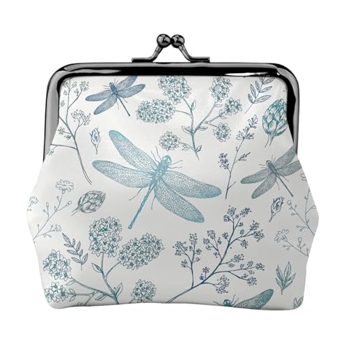 Kleine Make-up-Tasche mit Libellen-Motiv für Geldbörse, tragbare Mini-Kosmetiktaschen, für Fitnessstudio und den täglichen Gebrauch, Schwarz , Einheitsgröße, Münztasche von MDATT