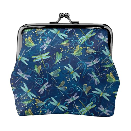 Kleine Make-up-Tasche mit Libellen-Motiv für Geldbörse, tragbare Mini-Kosmetiktaschen, für Fitnessstudio und den täglichen Gebrauch, Schwarz , Einheitsgröße, Münztasche von MDATT