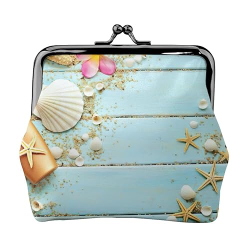 Kleine Make-up-Tasche mit Strandmotiv für Geldbörse, tragbare Mini-Kosmetiktaschen, für Fitnessstudio und den täglichen Gebrauch, Schwarz , Einheitsgröße, Münztasche von MDATT