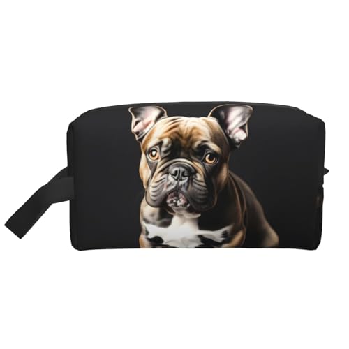 Kleine Make-up-Tasche mit langen Ohren, französische Bulldogge, für Geldbörse, Reise-Make-up-Tasche, Mini-Kosmetiktasche für Herren, Französische Bulldogge mit langen Ohren, Einheitsgröße von MDATT