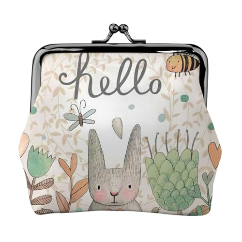 Kleine Make-up-Tasche mit niedlichem Kaninchen, Schmetterling und Blumen, für Geldbörse, tragbare Mini-Kosmetiktaschen, für Fitnessstudio und den täglichen Gebrauch, Schwarz , Einheitsgröße, von MDATT