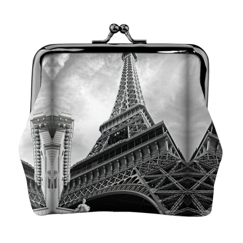 Kleine Münzbörse mit Eiffelturm-3-Druck, leichte Reisebrieftasche für Sightseeing-Touren und Einkaufsbummel, Schwarz , Einheitsgröße, Münztasche von MDATT