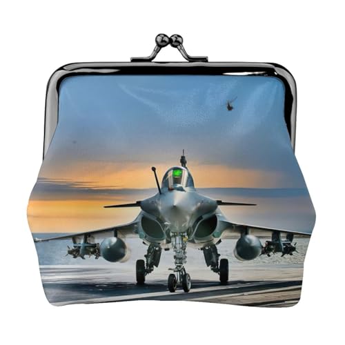 Kleine Münzbörse mit Flugzeugdruck, leichte Reisebrieftasche für Sightseeing-Touren und Einkaufsbummel, Schwarz , Einheitsgröße, Münztasche von MDATT